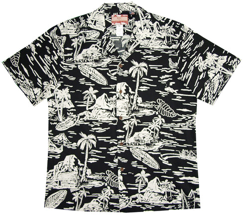 Woodcut Hawaiian Men's Hawaiian Shirt